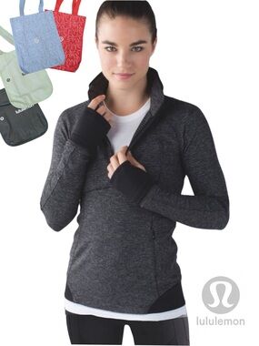 LULULEMON Runderful 1/2 Half Zip Long Sleeve Pullover Top + Small Reusable Bag